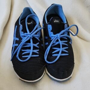 Asics Women's Black and Blue Athletic Running Shoes